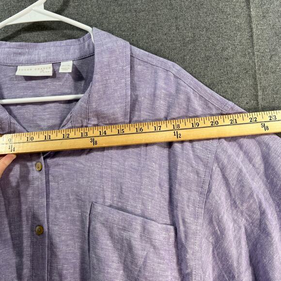 Susan Graver Pure Regular Cross Dued Linen Blend Sweet Lilac X-Large - Picture 6 of 10